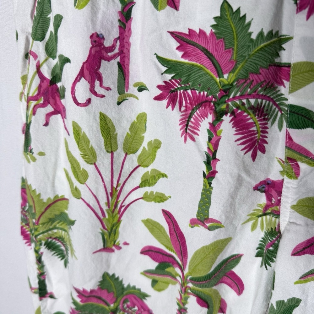 PRINTFRESH Pajama Pants Royal Palms Pink Basil Monkey Novelty Lounge Sleep Sz XS - Picture 4 of 12